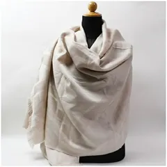 クリスチャンディオール 大判 長方形ストール ベージュ ロゴ 中古 ABランク