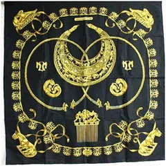 エルメス シルク スカーフ カレ90 LES CAVALIERS D'OR