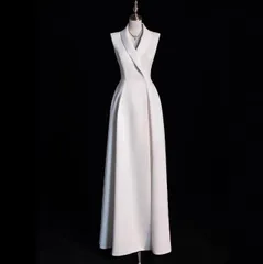 ロングドレス パーティードレス イブニングドレス ノースリーブ フォーマルドレス 結婚式 二次会 演奏会 発表会 オケージョンドレス 韓国ファッション おしゃれ オシャレ お洒落 かわいい 可愛い 人気 上品　N-267