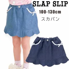 SLAP SLIP(スラップスリップ) 「ラメデニム リボン付きスカパン」(100-130cm)