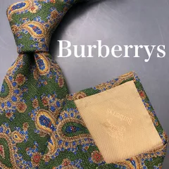 【美品】Burberrys ネクタイ 総柄 グリーン ブラウン