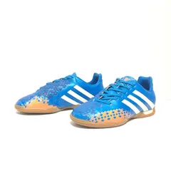 配色がかっこいい◎【adidas】アディダス フットサル サッカーシューズ スニーカー Predator Absolado プレデターアブソラド Q21699 体育館用 インドア用 室内 子供 男の子 ブルー オレンジ キッズ サイズ21cm/M43390fF