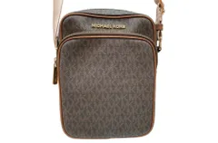 マイケル・コース MICHAEL KORS MKシグネチャー ジェットセットトラベル クロスボディ 斜め掛け ゴールド ロゴ BROWN 茶色 35H9GTVC1B ショルダーバッグ メッセンジャーバッグ 総柄 ブラウン 104B-127