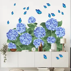 【新品】 不二玩家 ウォールステッカー 紫陽花セゾン 梅雨 かわいい 装飾 飾りつけ 青いあじさい 1