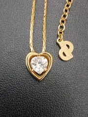 Christian Dior ハート ネックレス ラインストーン ジルコニア ゴールド クリスチャン ディオール