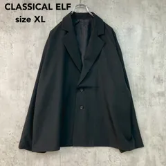 CLASSICAL ELF クラシカルエルフ ブラック 黒 ゆるシルエット テーラードジャケット アウター 羽織り 上着 ドロップショルダー オーバーサイズ ビッグシルエット カジュアル きれいめ オフィス 通勤 お出かけ 無地 XLサイズ ★ ■◇
