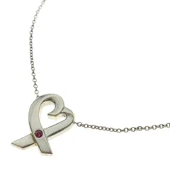 TIFFANY&Co (ティファニー) パロマピカソ ラビングハート 1Pピンクサファイア付チェーンネックレス SV925 シルバー レディース