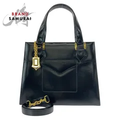 美品 イヴ サンローラン ヴィンテージ YSL カサンドラ ブラック ゴールド金具 レザー トートバッグ ショルダーバッグ 506059【中古】