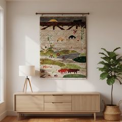 ギャッベ 本物 手織り イラン産 ロリバフ 83×118cm ペルシャ絨毯