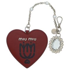 miu miu ハート型ミラーキーホルダー チャーム 赤 - メルカリ