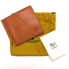 【革を楽しむ大人】　IL BISONTE　マネークリップ 札入れ イタリアンレザー 本革 コンパクト イルビゾンテ　キャメル ブラウン