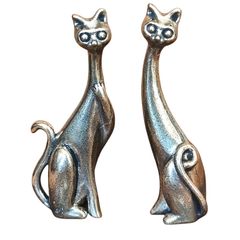 真鍮製 Brass 仔猫 2体 置物 A96 2体セット 猫オブジェ 真鍮製 キャット デュオ 置物 アンティーク