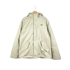 FRED　PERRY　フレッドペリー　J4552　SHORT PADDED PARKA　ショートパデッドパーカー　中綿フーデッドジャケット　モッズコート　Lサイズ　ベージュのサムネイル