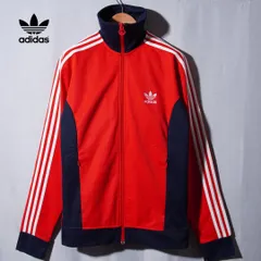 極美品 アディダス オリジナルス adidas Originals トラックジャケット ヨーロッパ TT L レッド ネイビー ロゴ刺繍 Europe TT スポーツウェア ジャージ ストリート スポーツミックス 古着 B750