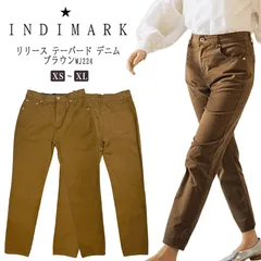 INDIMARK ジーンズ デニムパンツ レディース おしゃれ ブランド かわいい リリース テーパード パンツ ブラウン WJ224【お取り寄せ】