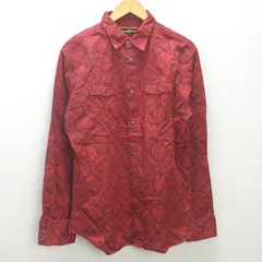 g■バナナセブン/BANANASEVEN 長袖シャツ/ペイズリー柄【XXL】赤系/men's/100【中古】■