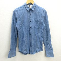 g■ビームス/BEAMS 長袖シャツ/リネン【S】青系/men's/101【中古】■