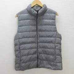 g■ユニクロ/UNIQLO ウルトラライトダウンベスト【XXL】白黒/LADIES/K10【中古】■
