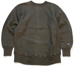 90s Championチャンピオン ワンポイント リバースウィーブ スウェット オリーブ フェード★オールド ビンテージ 刺繍タグ ロゴ刺繍