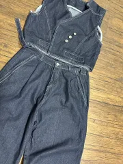 デニム ワイド パンツ + BEST ベスト セットアップ 新品 ズボン 30 サイズ