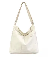 [Electric Circus] かっこいい かわいい おしゃれ プレゼント 人気 レディース メンズ 手提げ 袋 ショルダー トート バッグ ばっぐ カバン かばん 韓国 通勤 通学 旅行 用 斜めがけ 肩掛け ブラック ホワイト 黒 白 ( [ホワイト]