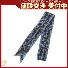 良品 ルイヴィトン M76676 バンドー スカーフ シルク 茶 白 レディース