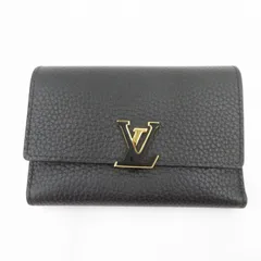 【瀬戸大橋店】 中古 LOUIS VUITTON | ルイ・ヴィトン 三つ折り財布 ポルトフォイユ・カプシーヌ コンパクト M62157 ブラック 【125】
