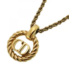 ★SALE【6jbb0389-k】クリスチャンディオール ネックレス CDロゴ GPメッキ ゴールド【中古】レディース