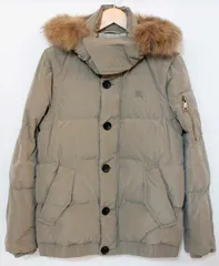【中古】 BURBERRY BLACK LABEL メンズダウンジャケット M BURBERRY BLACK LABEL/4WAY/ダウンジャケット/M/ベージュ 肌色/チェック/ファー/D1F21-220-44