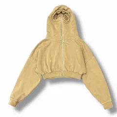 参考上代31900円 entire studios CROPPED FULL ZIP クロップドフルジップ スウェットフーディー パーカー エンタイアスタジオ ES2156 ベージュ系 XXS （10413M）