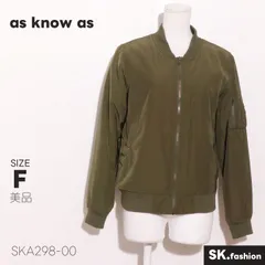 美品 as know as アウター 中わた入り リブ切替 ジップ仕様 シンプル構造 長袖 ブルゾンのサムネイル