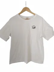PEANUTS スヌーピー 刺繍ロゴ 半袖Tシャツ ホワイト フリーサイズ ゆったり