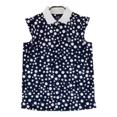 サイズ：0 PEARLY GATES パーリーゲイツ  ノースリーブポロシャツ ドット柄 ネイビー系 [240101566430] ゴルフウェア レディース ストスト