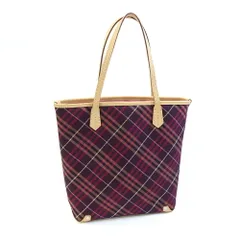  バーバリー トートバッグ パープル系 ベージュ レザー