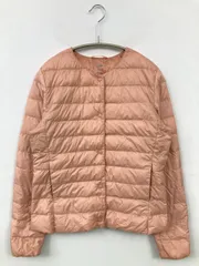 UNIQLO ユニクロ ダウンジャケット/コート S ピンク ナイロン 無地 キルティング ショート丈 フードなし ボタン留め