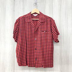 美品 50s SIR GUY チェック切替 オープンカラー ロカビリーシャツ M