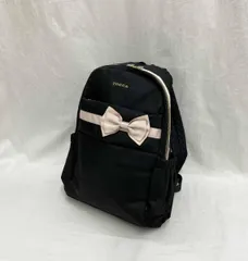 TOCCA トッカ リュック ブラック 黒 ピンク リボン ナイロン ロゴ サイドポケット 