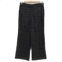 セオリー Theory ワイドパンツ ロング丈 チェック柄 2 マルチカラー 紺 ネイビー /YS19