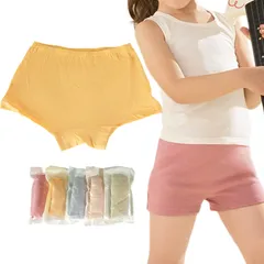 [masamilk] キッズ 使い捨て パンツ 5枚 個装 綿100% 厚手 コットン 子ども 下着 ボクサーパンツ 小学生 旅行 防災 合宿 (XXS, 女の子) [女の子] [2XS]のサムネイル