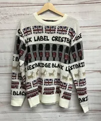 BLACK LABEL ブラックレーベル CRESTBRIDGE セーター ホワイト系イギリス絡み絵