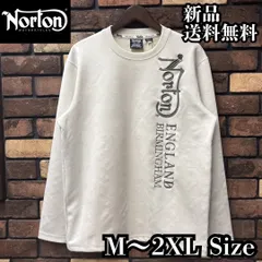 【Norton/ノートン】ポリスウェードエンボス総柄ロンT 長袖 Tシャツ 刺繍 ロゴ バイク バイカー ツーリング アメカジ カジュアル シンプル ユニセックス 261N1104 ホワイト 新品 未使用 送料無料のサムネイル