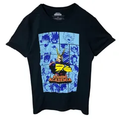 S ヒロアカ キャラT キャラクター オールマイト ビッグプリント アニメ ブラック 黒 Tシャツ レディース ユニセックス メンズ 古着 半袖 CHM