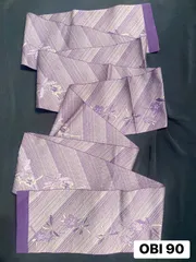 【帯】半幅帯　浴衣帯　ポリエステル　青紫　蜻蛉　着物　和装　OBI90