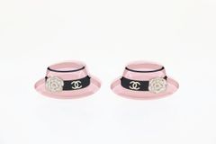 シャネル CHANEL 19SS カメリア ハット ココマーク ピアス ピンク 