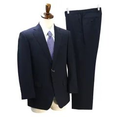 JUNKO SHIMADA Outlast 2つボタン シングルスーツ AB4 M 光沢のあるダークネイビー シャドーストライプ 春秋 合物 G132J105-0 6NB105 【送料無料】【中古】【メンズビジネス】202602