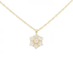 K18YG フラワー ダイヤモンド ネックレス 1.05CT