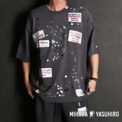 B'z 稲葉 着用】ミハラヤスヒロ Tシャツ ダメージ加工 グレー サイズ48