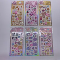 肉球シール6枚　肉きゅうシール　可愛いシール　うさぎ　くま いぬ　ねこ　N1