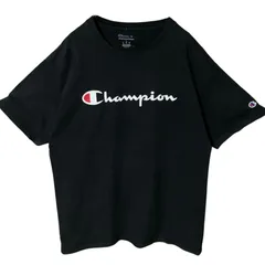 L チャンピオン デカロゴ ビッグプリント シンプル ブラック 黒 Tシャツ レディース ユニセックス メンズ 古着 半袖 CHM