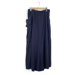 Y'S　YOHJI　YAMAMOTO　ワイズ　ヨウジヤマモト　YV-P09-101　ウール混　アシンメトリーポケット　スカートパンツ　ガウチョパンツ　サイズ2　ネイビーのサムネイル